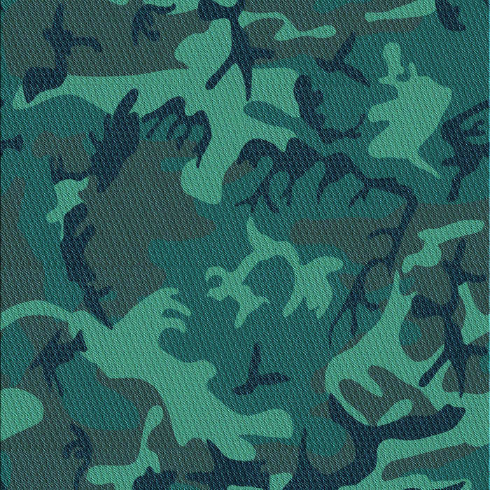 Patterned Dark Cyan Green Rug, pat665lblu