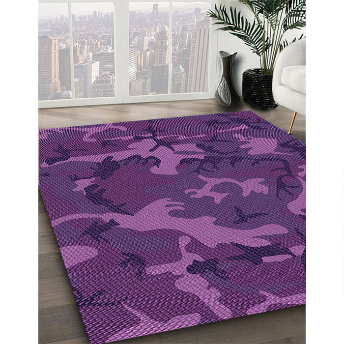 Machine Washable Transitional Dark Orchid Purple Rug in a Family Room, wshpat665pur