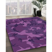 Patterned Dark Orchid Purple Rug, pat665pur