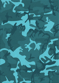 Machine Washable Transitional Dark Turquoise Green Rug, wshpat666lblu