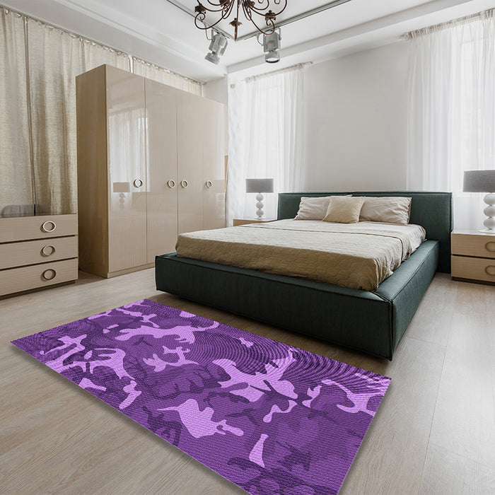 Patterned Purple Rug in a Bedroom, pat666pur
