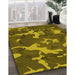 Patterned Dark Golden Brown Rug in Family Room, pat666yw