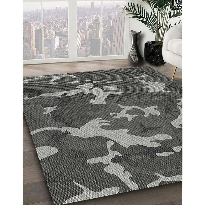 Machine Washable Transitional Gunmetal Gray Rug in a Family Room, wshpat666