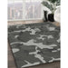 Patterned Gunmetal Gray Novelty Rug in Family Room, pat666