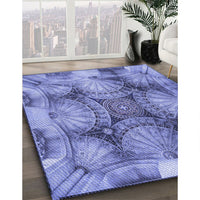 Patterned Denim Blue Rug, pat667blu