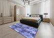 Patterned Denim Blue Rug in a Bedroom, pat667blu
