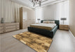 Patterned Saddle Brown Rug in a Bedroom, pat667brn