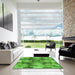 Machine Washable Transitional Green Rug in a Kitchen, wshpat667grn