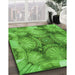 Machine Washable Transitional Green Rug in a Family Room, wshpat667grn