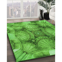 Patterned Green Rug, pat667grn