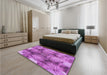Patterned Purple Rug in a Bedroom, pat667pur