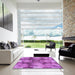 Square Patterned Purple Rug in a Living Room, pat667pur