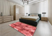 Patterned Red Rug in a Bedroom, pat667rd