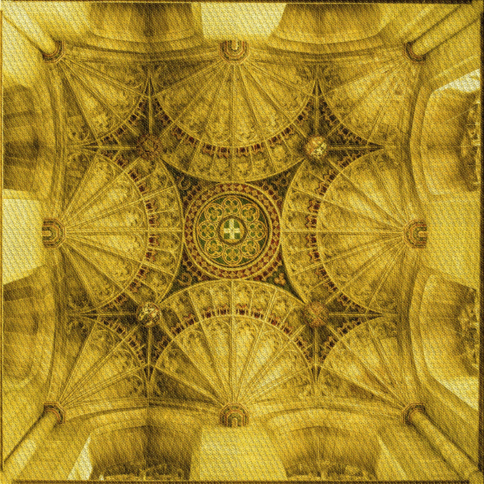 Round Patterned Dark Bisque Brown Rug, pat667yw