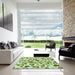 Machine Washable Transitional Pale Green Rug in a Kitchen, wshpat668grn