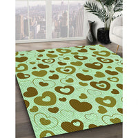 Patterned Pale Green Rug, pat668grn