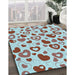 Machine Washable Transitional Dark Almond Brown Rug in a Family Room, wshpat668lblu