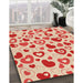 Machine Washable Transitional Deep Peach Orange Rug in a Family Room, wshpat668org