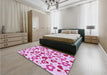 Patterned Blossom Pink Rug in a Bedroom, pat668pur