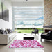 Square Patterned Blossom Pink Rug in a Living Room, pat668pur