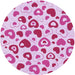 Square Patterned Blossom Pink Rug, pat668pur