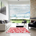 Square Patterned Pink Rug in a Living Room, pat668rd