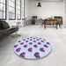 Round Patterned Lavender Blue Rug in a Office, pat669blu