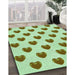 Machine Washable Transitional Mint Green Rug in a Family Room, wshpat669grn