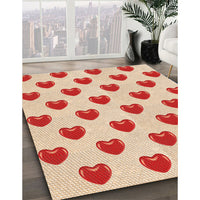 Patterned Bright Orange Rug, pat669org
