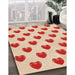 Patterned Bright Orange Rug in Family Room, pat669org