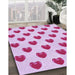 Machine Washable Transitional Neon Pink Rug in a Family Room, wshpat669pur