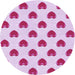 Square Patterned Neon Pink Rug, pat669pur