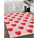 Machine Washable Transitional Light Rose Pink Rug in a Family Room, wshpat669rd