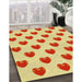 Machine Washable Transitional Neon Orange Rug in a Family Room, wshpat669yw