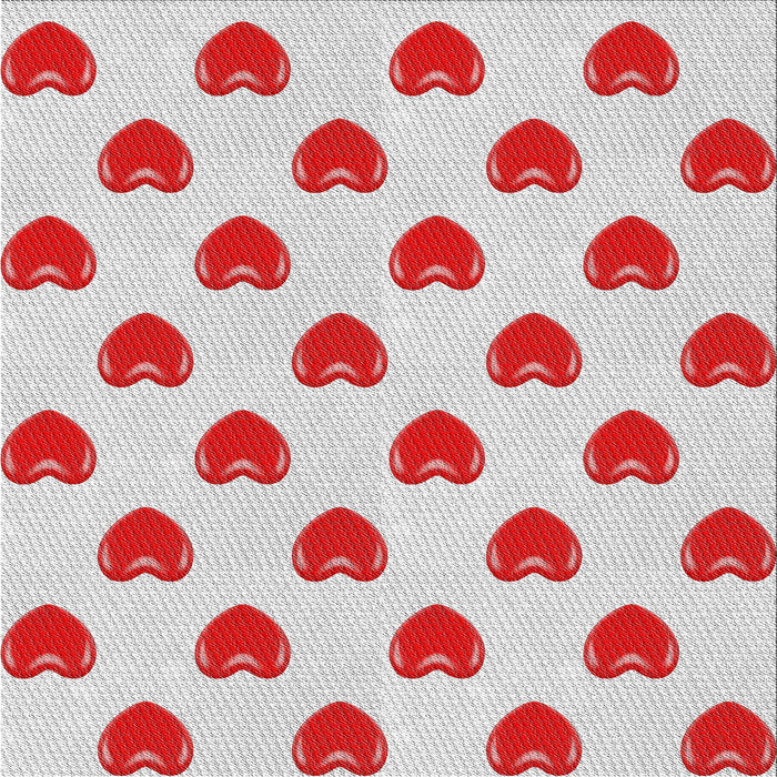 Square Patterned Cherry Red Novelty Rug, pat669