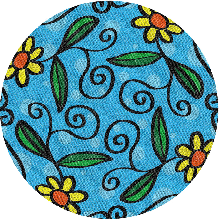 Square Machine Washable Transitional Dark Blue Grey Blue Rug, wshpat66