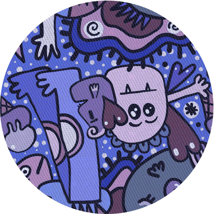 Square Machine Washable Transitional Blue Rug in a Living Room, wshpat670blu