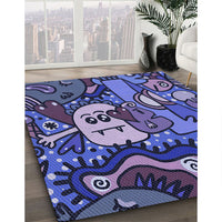 Patterned Blue Rug, pat670blu