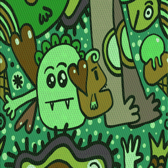 Patterned Dark Forest Green Rug, pat670grn