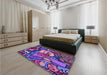 Patterned Medium Purple Rug in a Bedroom, pat670pur