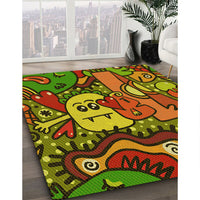 Patterned Pistachio Green Rug, pat670yw