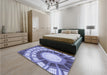 Patterned Deep Periwinkle Purple Rug in a Bedroom, pat671blu