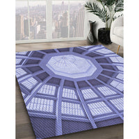 Patterned Deep Periwinkle Purple Rug, pat671blu