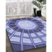 Patterned Deep Periwinkle Purple Rug in Family Room, pat671blu