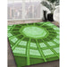 Patterned Green Rug in Family Room, pat671grn