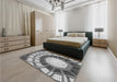 Patterned Cloud Gray Rug in a Bedroom, pat671gry