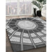Patterned Cloud Gray Rug in Family Room, pat671gry
