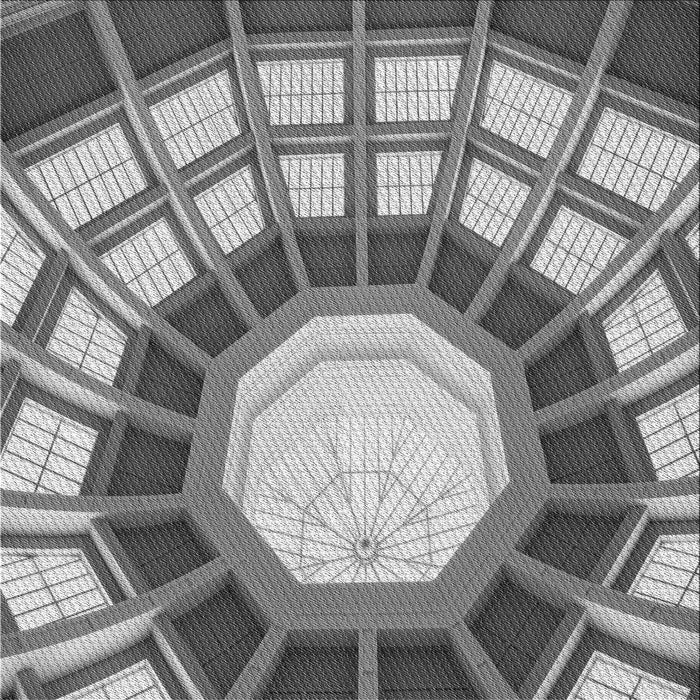 Round Patterned Cloud Gray Rug, pat671gry