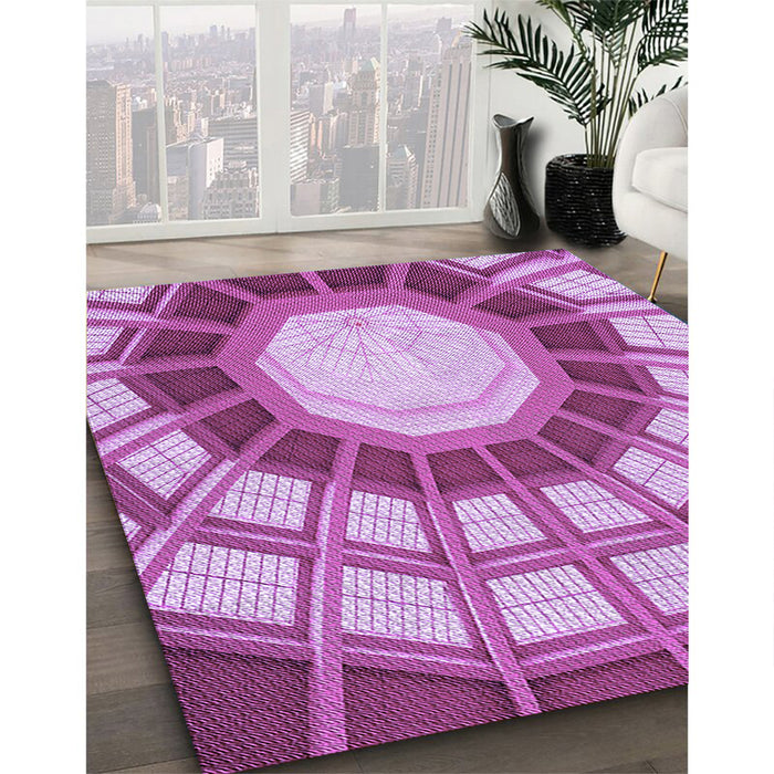 Patterned Violet Purple Rug in Family Room, pat671pur