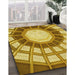 Machine Washable Transitional Golden Brown Yellow Rug in a Family Room, wshpat671yw